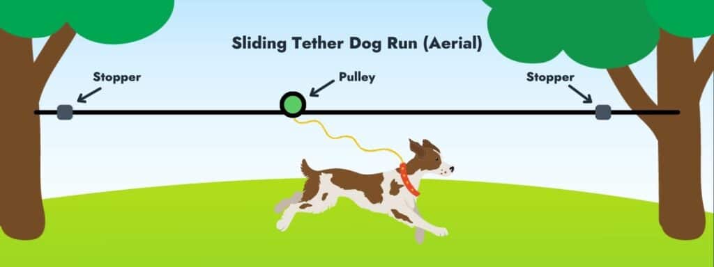 Sliding Tether Dog Run (Aerial)